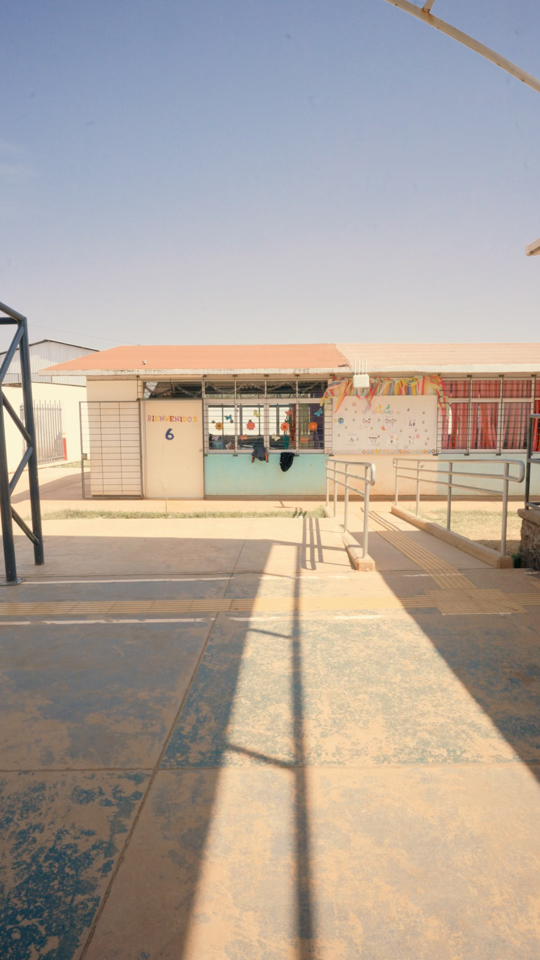 School building, courtyard, ramp and existing ground conditions before Mission 1530 improvements